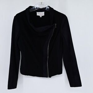 Vince Camuto Black Moto Jacket Asymmetrical Zip Front Goth Witchy Biker Grunge